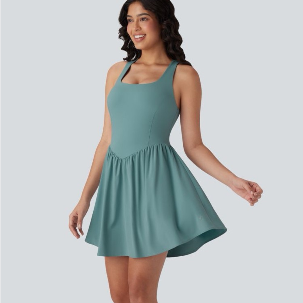 HALARA S Breezeful Corset 2-in-1 Pocket Mini Dress Active Mineral Blue